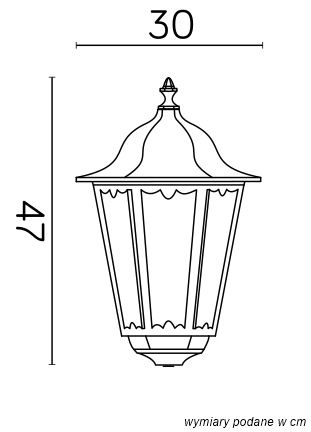 Hlava stínidla pro venkovní stojací zahradní lampu Retro Maxi K 1018 BD E27 Su-Ma