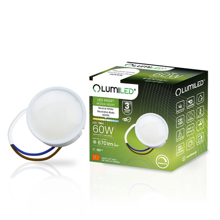 LED Vložka do Svítidel Modul INSERT Mléčný 7W = 60W 120° 670lm 4000K Neutrální Stmívatelný LUMILED