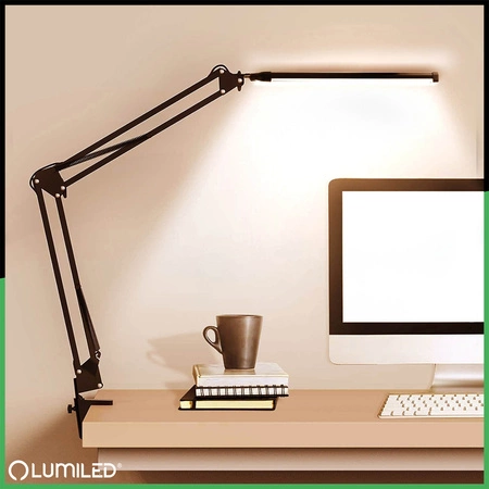 Stolní lampa LED 12W, CCT USB stmívatelná Černá COSMI LUMILED