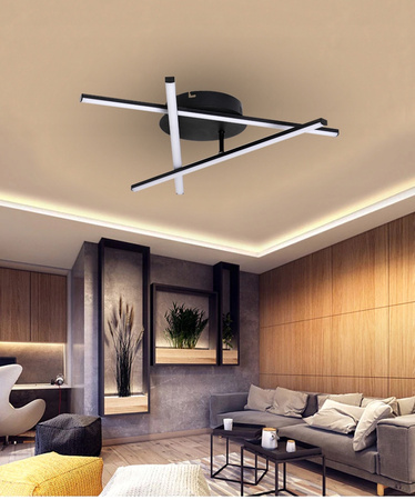 Geometrické stropní svítidlo PLAFON LED lustr 27W 4000K černý