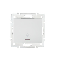 Spínač NO pro zvonek osvětlený 10A Square White LOGI Kanlux