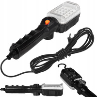 Dílenská LED lampa 230V 12W 960lm Magnetový háček na 5m kabelu