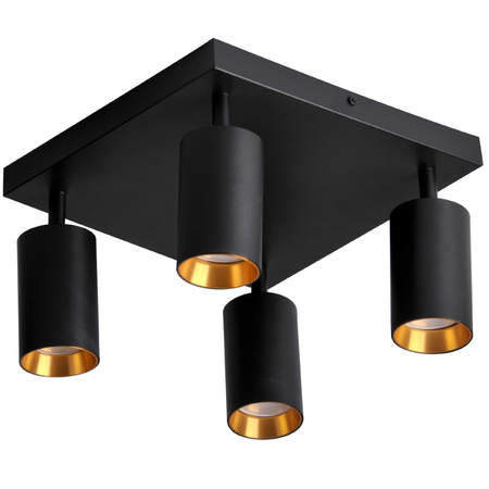 Stropní LED svítidlo nástěnné a stropní svítidlo 4 x GU10 MARIBEL Black GOLDLUX (Polux)