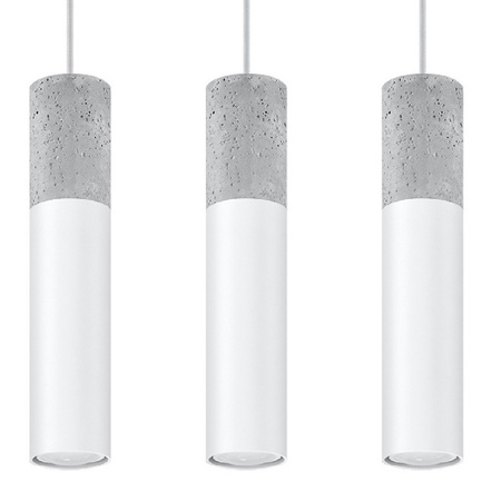 BORGIO 3L 3xGU10 Loft Závěsné stropní svítidlo Bílá a šedá SOLLUX