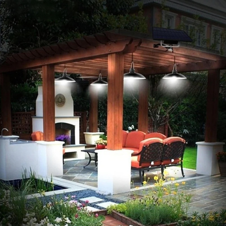 2x HELIA Solární LED lustr Zahradní přívěsek Stropní senzor Pilotní panel LUMILED