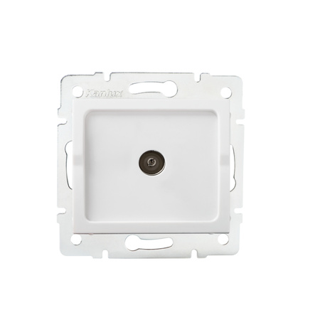 Zásuvka koaxiální televizní antény čtvercová bílá LOGI Kanlux