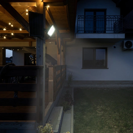 Solární halogenový reflektor LED 200W Zahradní lampa 4000K IP65 PIR senzor pohybu + dálkové ovládání FULGOR LUMILED