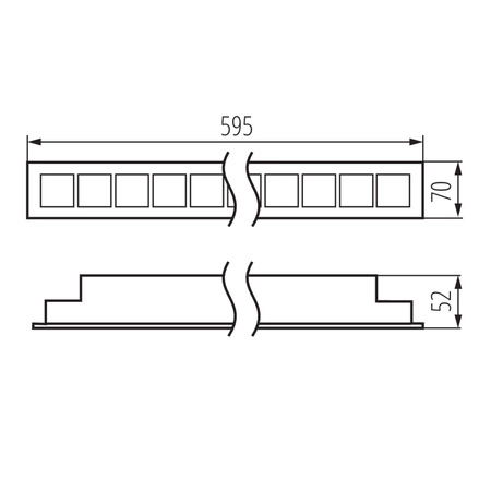 Stropní svítidlo LED 28W 60cm 3050lm 4000K neutrální bílá 60° Zápustná montáž černé Kanlux