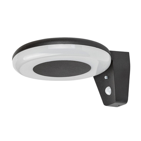 Zahradní LED solární lampa Nástěnná lampa CERVOTO 4W 4000K IP44 Down with Motion Sensor Antracit RABALUX