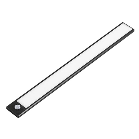 LED lišta na nábytek pod skříňovou lampu 2W 4500K 30cm s pohybovým senzorem černá
