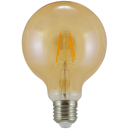 G95 LED žárovka E27 4W = 18W 320lm 2000K Teplá bílá 360° vlákno GOLDLUX (Polux)