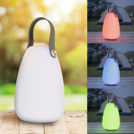 Solární kempingová lampa 2W 3000K RGBW bílá IP44 se soumrakovým senzorem Canaria Sanico Goldlux