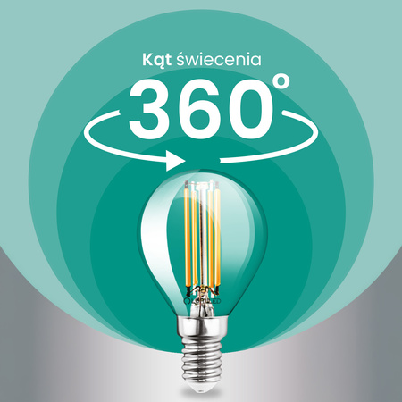 6x LED žárovka E14 kapka P45 2,2W 470lm = 40W 4000K neutrální bílá 360° vlákno energetická třída A LUMILED