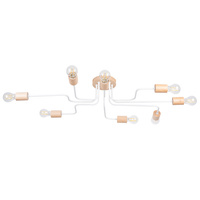 Stropní lustr 8x E27 Přírodní dřevo Bílý Timbo Peach Puff SL.1667 Sollux