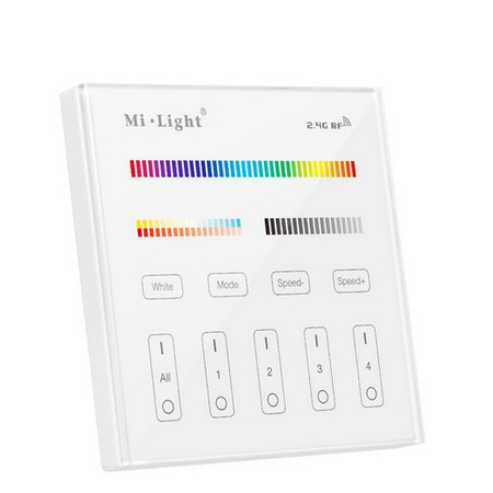 RGB+CCT LED ovladač nástěnný 230V Mi-Light 4 ZONE TOUCH - T4