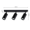 Spot Tuba Reflector Halogenové stropní svítidlo 3x GU10 Moving Black Glamour Masterled
