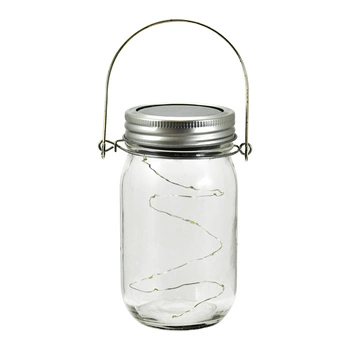 LED solární závěsné zahradní svítidlo LANTERN JAR 3000K sklo GOLDLUX (Polux)
