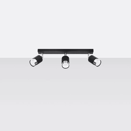 NERO stropní svítidlo 3xGU10 Reflektor Halogenové svítidlo Pohyblivé 45cm Černý chrom SOLLUX