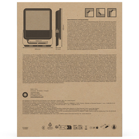 LED reflektor 167W 23400lm 3000K IP66 černý LEDVANCE reflektor