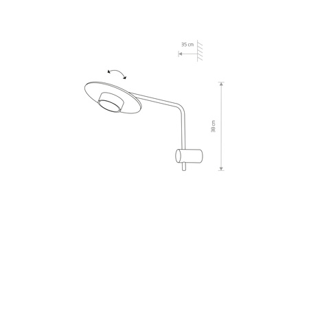 Nástěnné svítidlo Povrchová montáž GX53 Black Wood Modern DISK 7645 Novodvorski