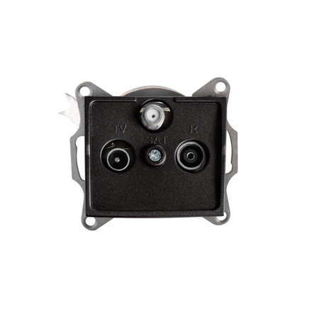 Zásuvka pro TV-SAT anténu čtvercová černá LOGI Kanlux