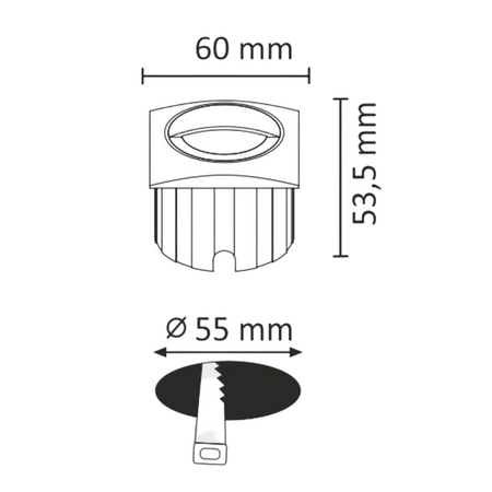 LED zahradní svítidlo pro zapuštěnou montáž na schodiště 3W 40lm IP44 4000K černá Q5 GOLDLUX (Polux)
