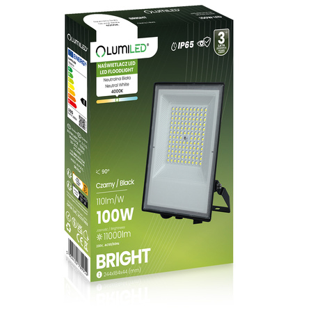 LED reflektory venkovní BRIGHT 100W 11000lm 4000K Vodotěsné IP65 LUMILED