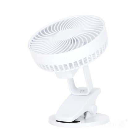 Stolní ventilátor s klipem Přenosný dobíjecí ventilátor s USB-C bílý Viento Windstar Kobi
