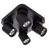 TIMO Stropní nástěnná lampa Nástěnná lampa Reflektor Pohyblivé halogenové svítidlo 4xGU10 Black Square LVT
