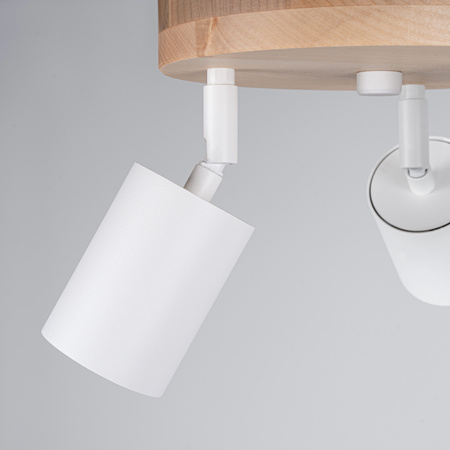 VERDO 3P 3xGU10 Bílé dřevěné skandinávské stropní svítidlo SOLLUX