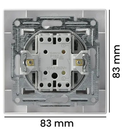 Jednopólový zapuštěný svíčkový spínač Asfora IP20 s bílým rámečkem