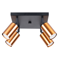 Stropní svítidlo WINX 4xGU10 Reflector Moving Black-Copper Modern SOLLUX