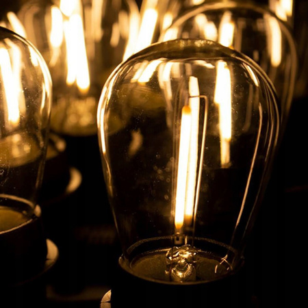 5x Žárovka LED E27, vlákna pro garland ST14 1W = 10W 2700K 100lm Teplá bílá LUMILED