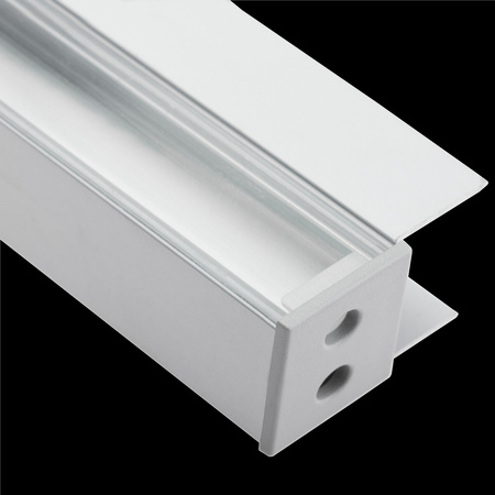 Nábytkový Eloxovaný Hliníkový Profil pro LED Pásky KM48, Stříbrný 1m + Průhledná Krytka + Záslepky LUMILED