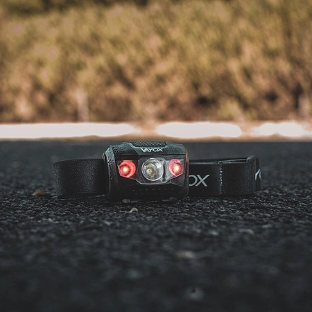 Dobíjecí čelová svítilna 100lm LED + 2x LED VA0178 VAYOX