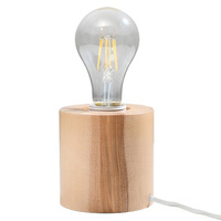 SALGADO E27 Noční stolní lampa Přírodní dřevo SOLLUX