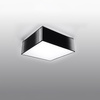 LED stropní svítidlo Plafond HORUS E27 čtvercové svítidlo 25cm černé SOLLUX