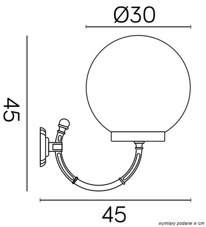 Venkovní zahradní fasádní svítidlo LED nástěnné svítidlo klasické koule K 3012/1/K 300 P E27 Su-Ma
