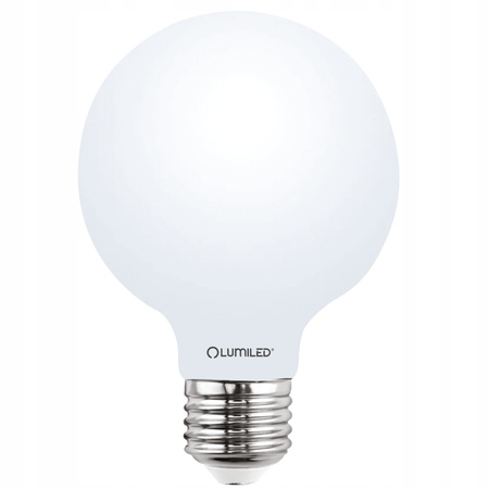 3x Žárovka LED E27, G95 8W = 75W 3000K Teplá bílá Globe Mléčná Filament LUMILED