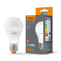 LED žárovka E27 A60 8W 760lm 3000k Warm VIDEX
