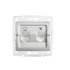 Počítačová a telefonní zásuvka RJ45 RJ11 Square Silver LOGI Kanlux