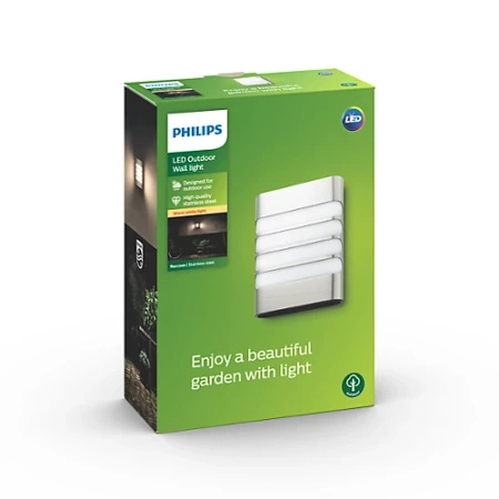Zahradní lampa LED nástěnná lampa RACCOON myGarden 3W 2700K IP44 Silver PHILIPS