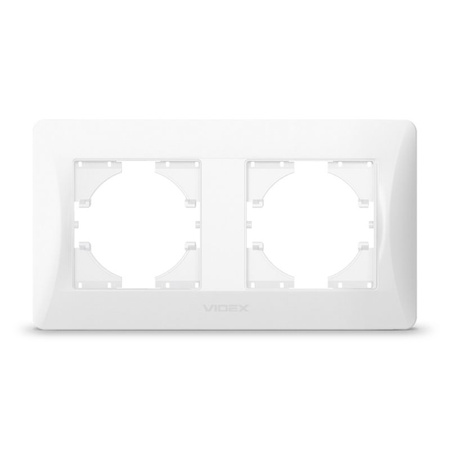 Horizontální rámeček pro zásuvky pro povrchovou montáž Dvojitá bílá BINERA VIDEX