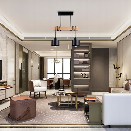 Masterled Stropní svítidlo 2x E27 Černohnědá závěsná lampa Elza