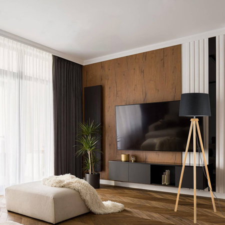 Stojací lampa E27, Nastavitelnou Výškou Černá CLARA LUMILED