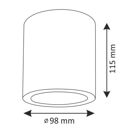 Stropní svítidlo přisazené. bodové z kovové trubky JUPITER 10 GOLDLUX (Polux) DOWNLIGHT E27