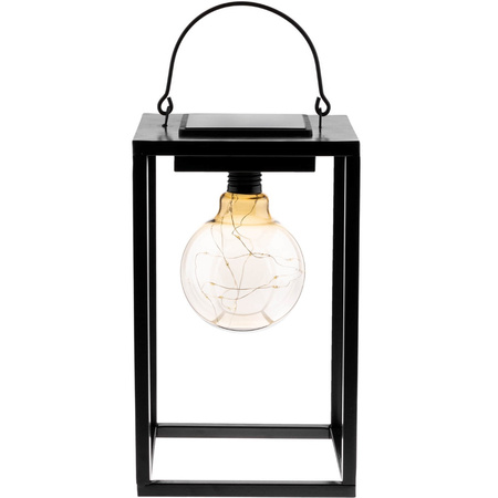 LED solární lampa Venkovní zahradní stojací závěsná lucerna 3000K IP44 26cm soumrakový senzor