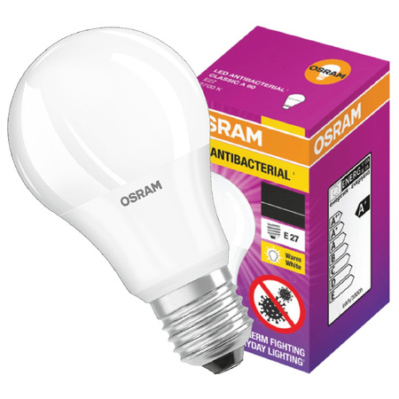 LED žárovka E27 A60 8.5W = 60W 806lm 2700K Teplá bílá 200° OSRAM ANTIBAKTER.