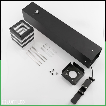 Venkovní zahradní lampa E27, LED snímač pohybu sloupek 60cm TAXUS 2 LUMILED