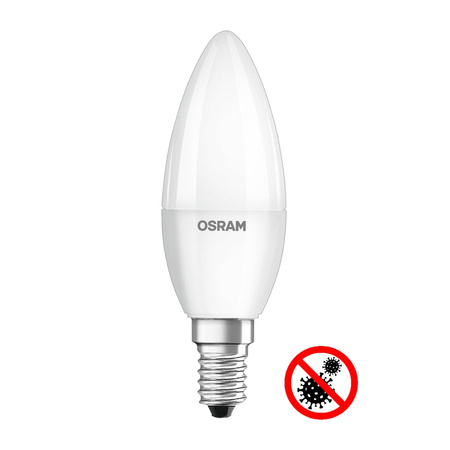 LED žárovka E14 B35 4.9W = 40W 470lm 4000K Neutrální bila 200° OSRAM ANTIBAKTERIÁLNÍ